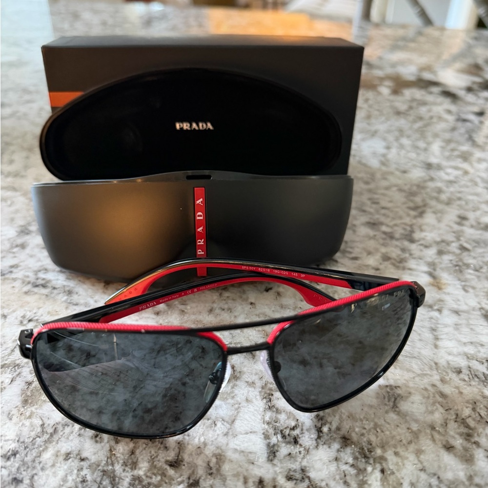 Prada Black and Red Sunglasses